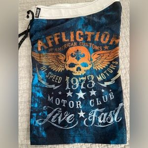 Men’s Affliction swim trunks